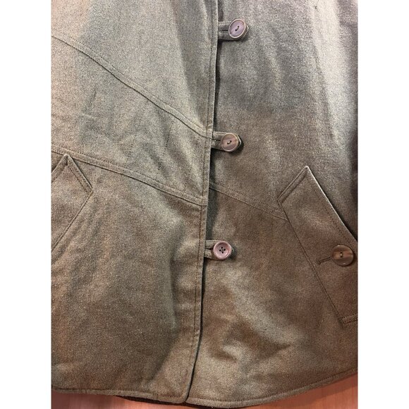 Patagonia Merino Wool Blend Hooded Jacket Reversible Green Gray Quilted Size M - Picture 6 of 16